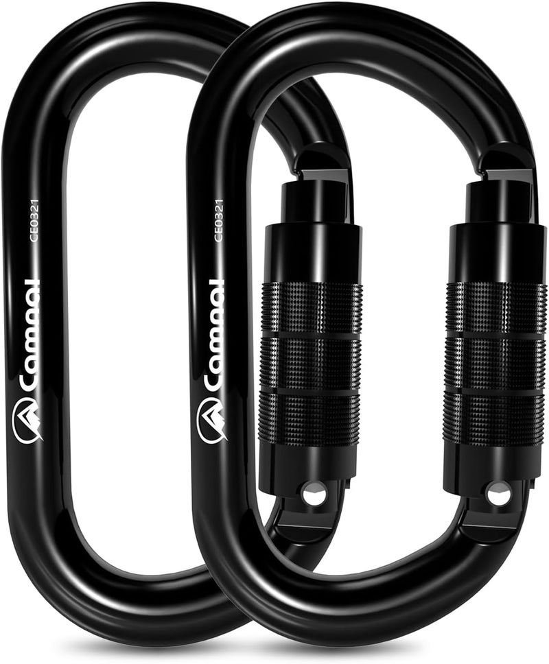 CAMNAL Heavy Duty Carabiner, 25kn(About 5620 lbs) Oval Carabiner Clip O-Shape Rock Climbing Carabiner Lightweight Caribeener for Climbing, Mountaineer, Aerial Work - Image 1